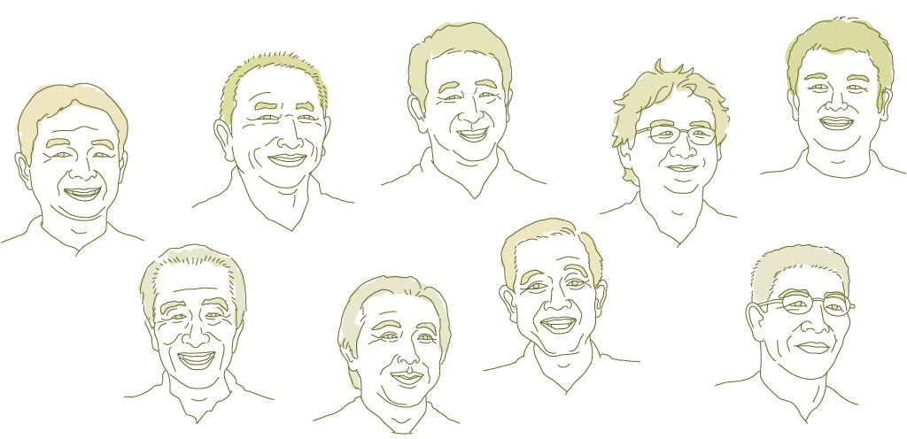 お茶農家の9名の笑顔